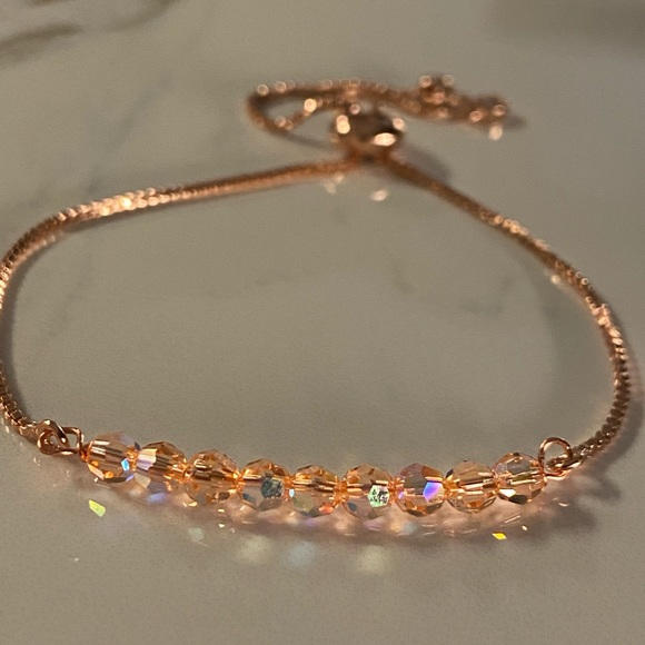 Jewelry - COPY - Light peach Swarovski crystal bracelet